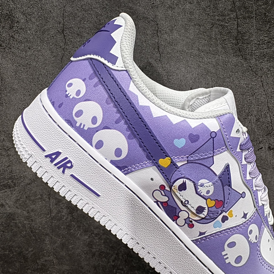 240 Doraemon x Nk Air Force 1'07 Low 小巫女联名款骷髅头渐变白紫空军一号低帮休闲板鞋 CW2288-111