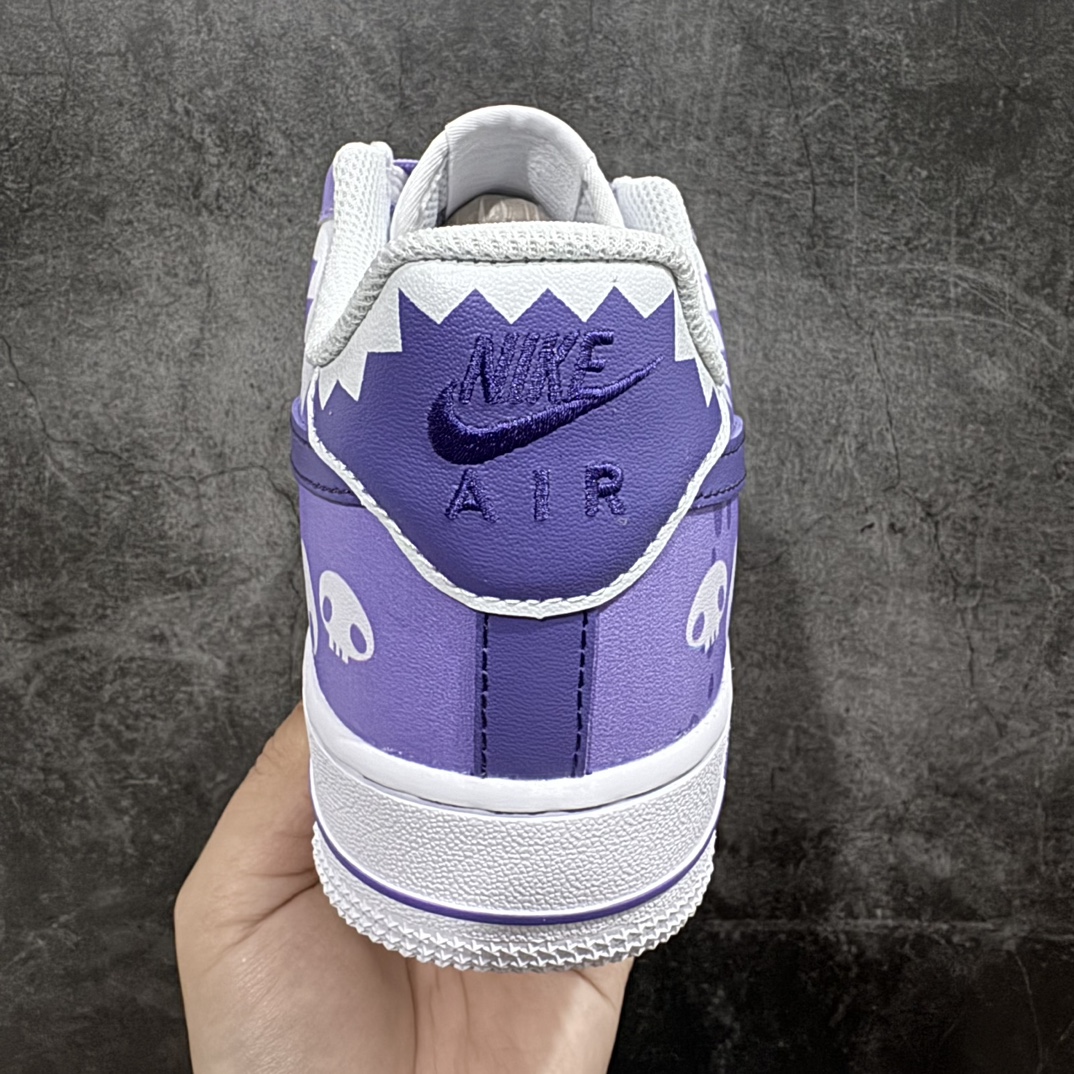 240 Doraemon x Nk Air Force 1'07 Low 小巫女联名款骷髅头渐变白紫空军一号低帮休闲板鞋 CW2288-111