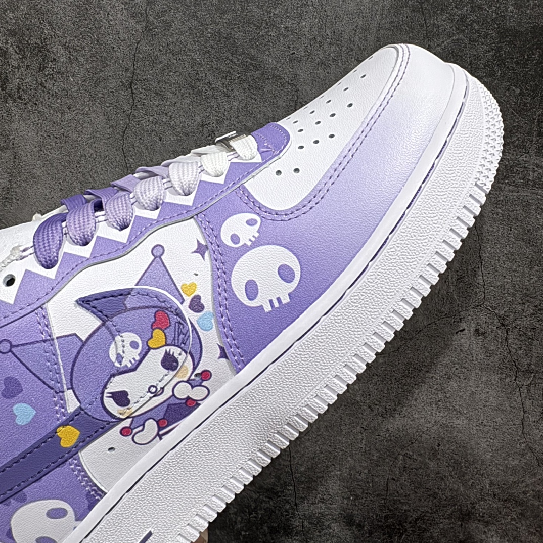 240 Doraemon x Nk Air Force 1'07 Low 小巫女联名款骷髅头渐变白紫空军一号低帮休闲板鞋 CW2288-111