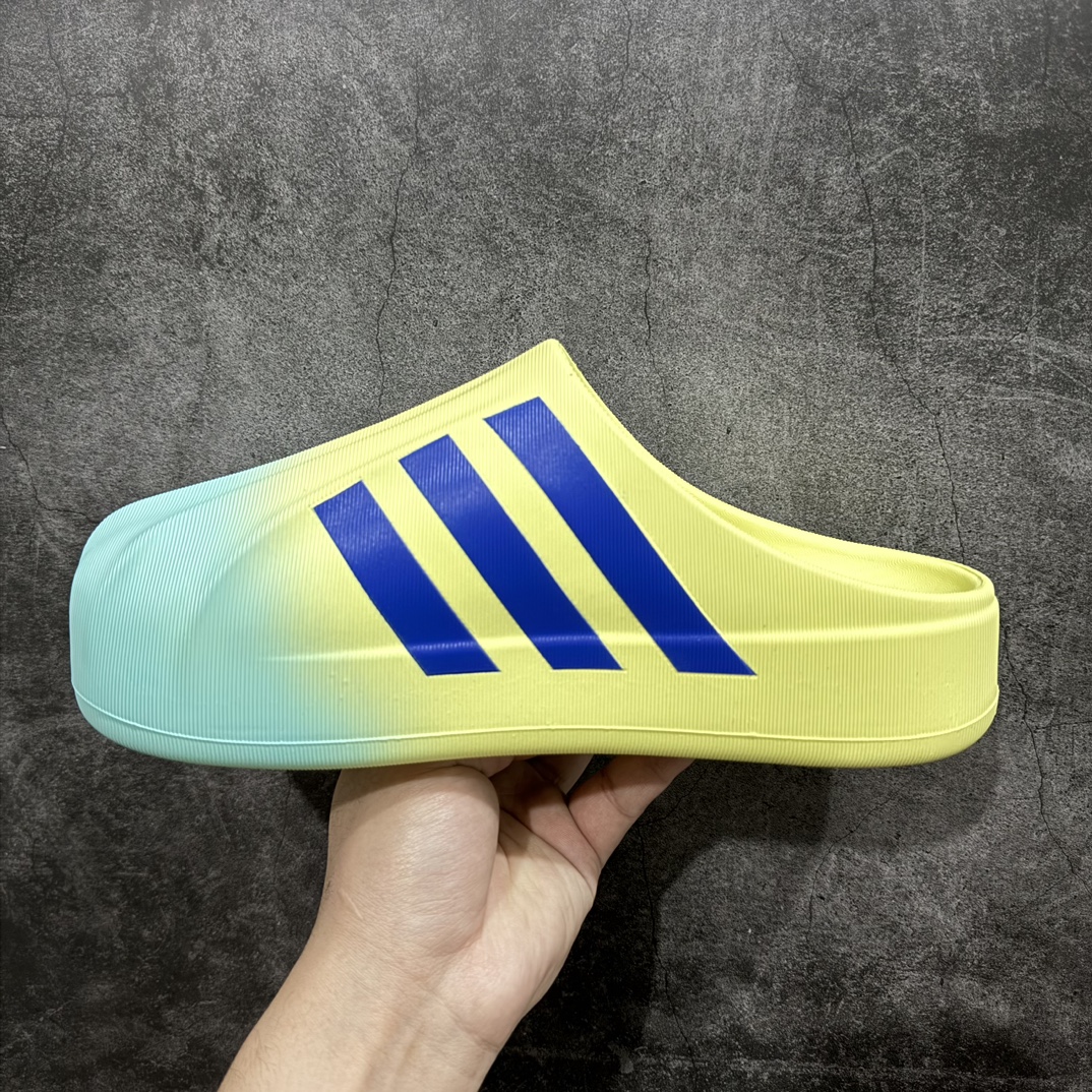 adidasoriginalsAdiFOMSuperstarMule黄蓝色网红爆款鸭掌半拖鞋注意区别市场