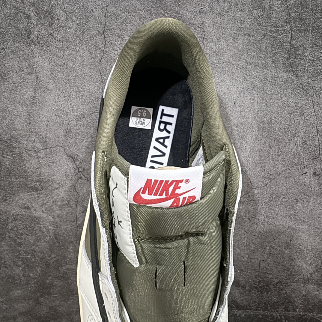 400 【纯原LW版】Travis Scott x Air Jordan AJ1 Low OG SP TS联名军绿倒钩8.0低帮 DM7866-200