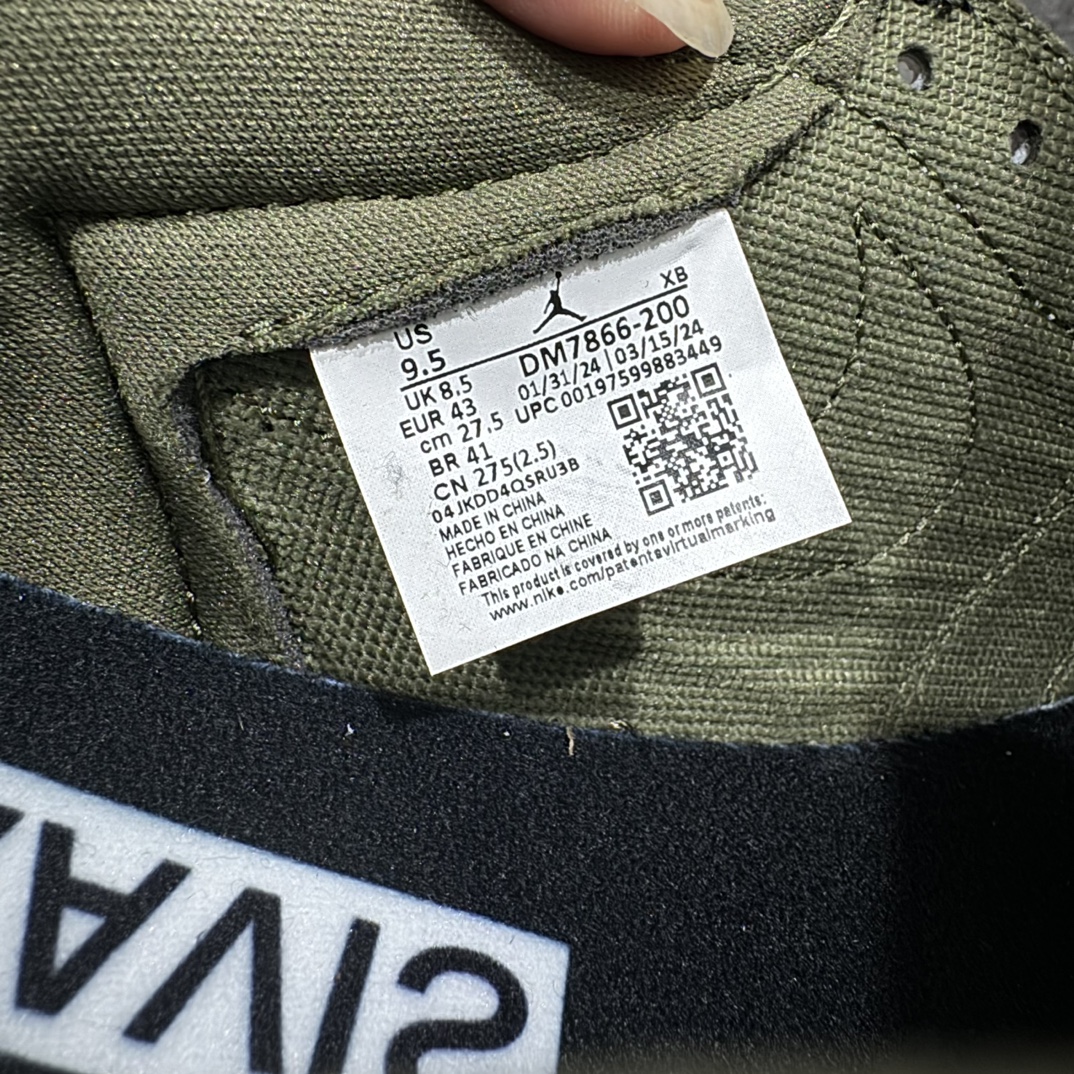 图片[7]-【纯原LW版】Travis Scott x Air Jordan AJ1 Low OG SP TS联名军绿倒钩8.0低帮 DM7866-200nn知名大厂出品 巅峰品质 市场第一梯队n高端零售推荐版本 细节改进版实拍所见即所得 自行揣摩n此版在各大纯原阵营中 绝对是Top级别的存在‼️n实物过于完美 高端零售主推版本 关键价格也不杀猪💪🏻n品质自观实拍👇🏻n所有皮料均来自原厂 所有细节均多次校对n针车效果同步原鞋 刺绣拉到原厂定做n原楦原纸板开发 后跟弧度收口自然不对折极致一眼正品既视感 进口玻璃冲刀皮料裁剪零毛边承诺百分百一致原鞋 鞋面清洁度最高 QC检验标准 控制溢胶 鞋盒、防尘纸 配件鞋带 均采购来自原厂n 尺码：36-48.5 编码：X10410430-鞋库