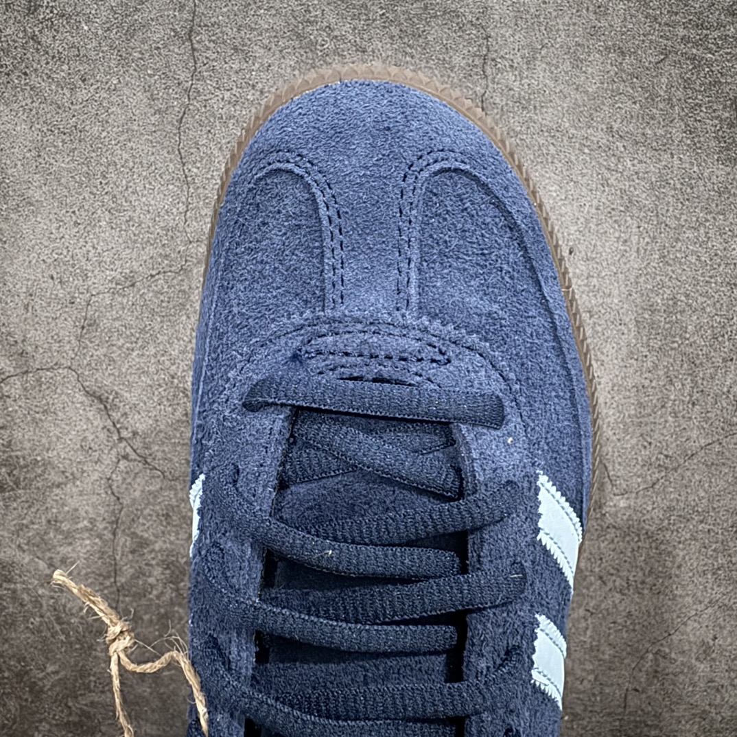 200 【神版】Adidas Handball Spezial 阿迪达斯经典款反毛皮复古休闲板鞋 蓝生胶 BD7633