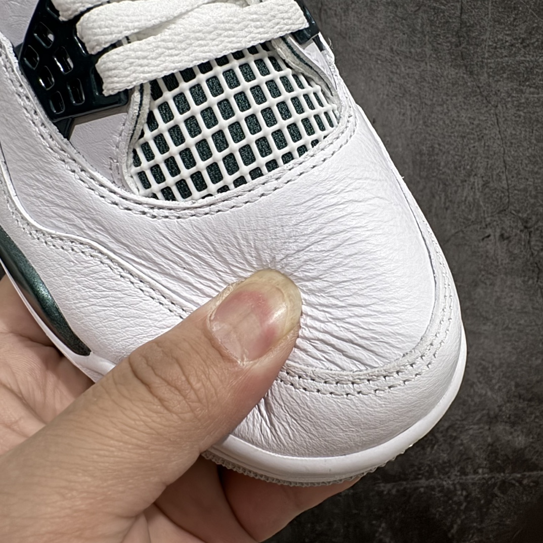 图片[4]-【原厂版】Air Jordan AJ4 Retro 氧化白绿 FQ8138-103n全新升级改良 原鞋原楦原纸板同源开发 完美呈现乔4的版型 内侧正确双色网格 还原细节 原厂皮料 正确气垫颜色 正确网格工艺 正确拉帮工艺 全鞋原装材料制作 原档案原模具打造 支持全方位与正品对比  尺码：40 40.5 41 42 42.5 43 44 44.5 45 46 47.5 编码：X10380420-鞋库