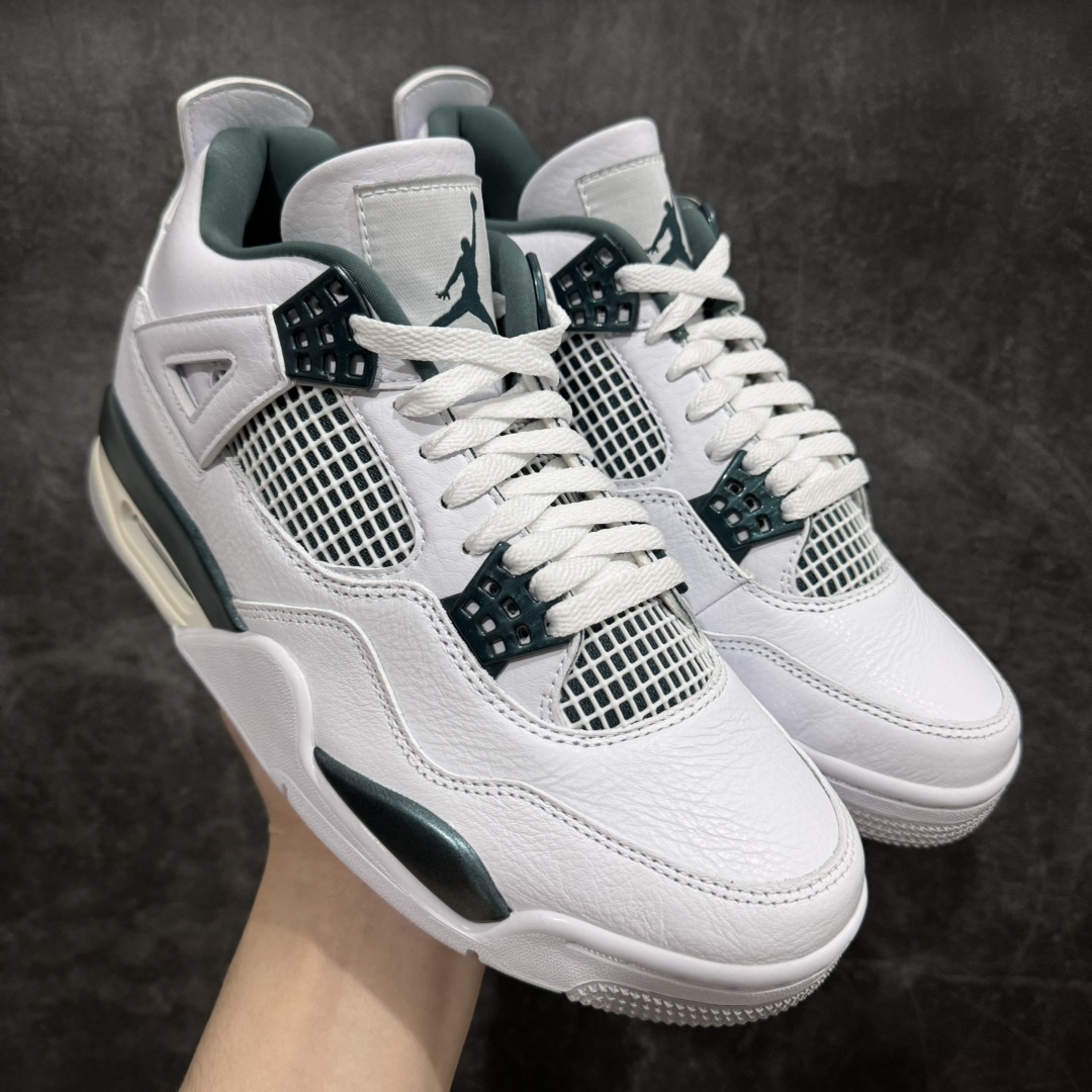 【原厂版】Air Jordan AJ4 Retro 氧化白绿 FQ8138-103n全新升级改良 原鞋原楦原纸板同源开发 完美呈现乔4的版型 内侧正确双色网格 还原细节 原厂皮料 正确气垫颜色 正确网格工艺 正确拉帮工艺 全鞋原装材料制作 原档案原模具打造 支持全方位与正品对比  尺码：40 40.5 41 42 42.5 43 44 44.5 45 46 47.5 编码：X10380420-鞋库