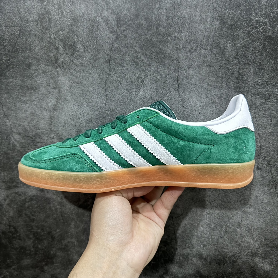 200 【KX纯原版】Adidas Originals Gazelle Indoor 绿白色 IG1596 低帮板鞋