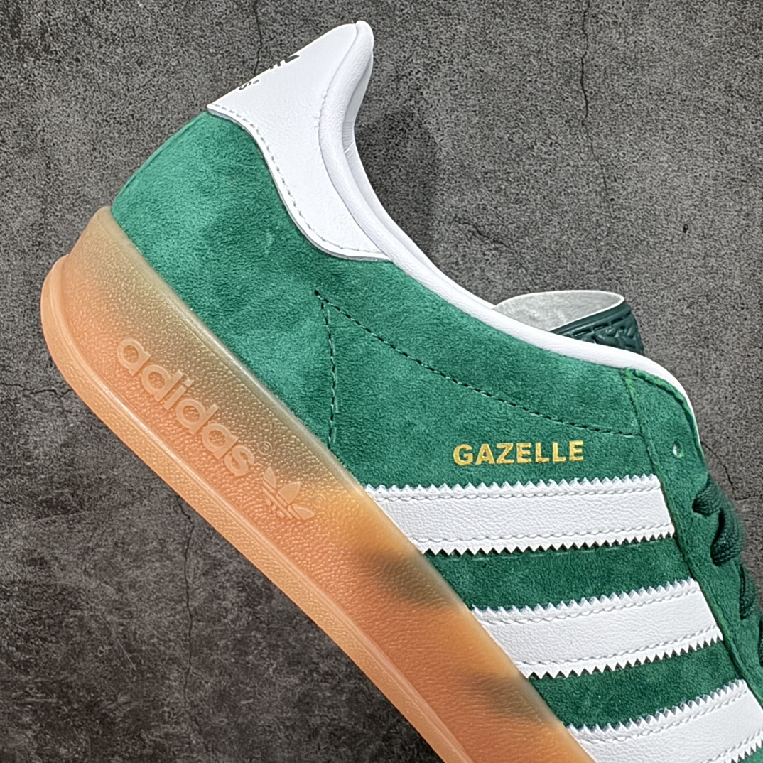 200 【KX纯原版】Adidas Originals Gazelle Indoor 绿白色 IG1596 低帮板鞋