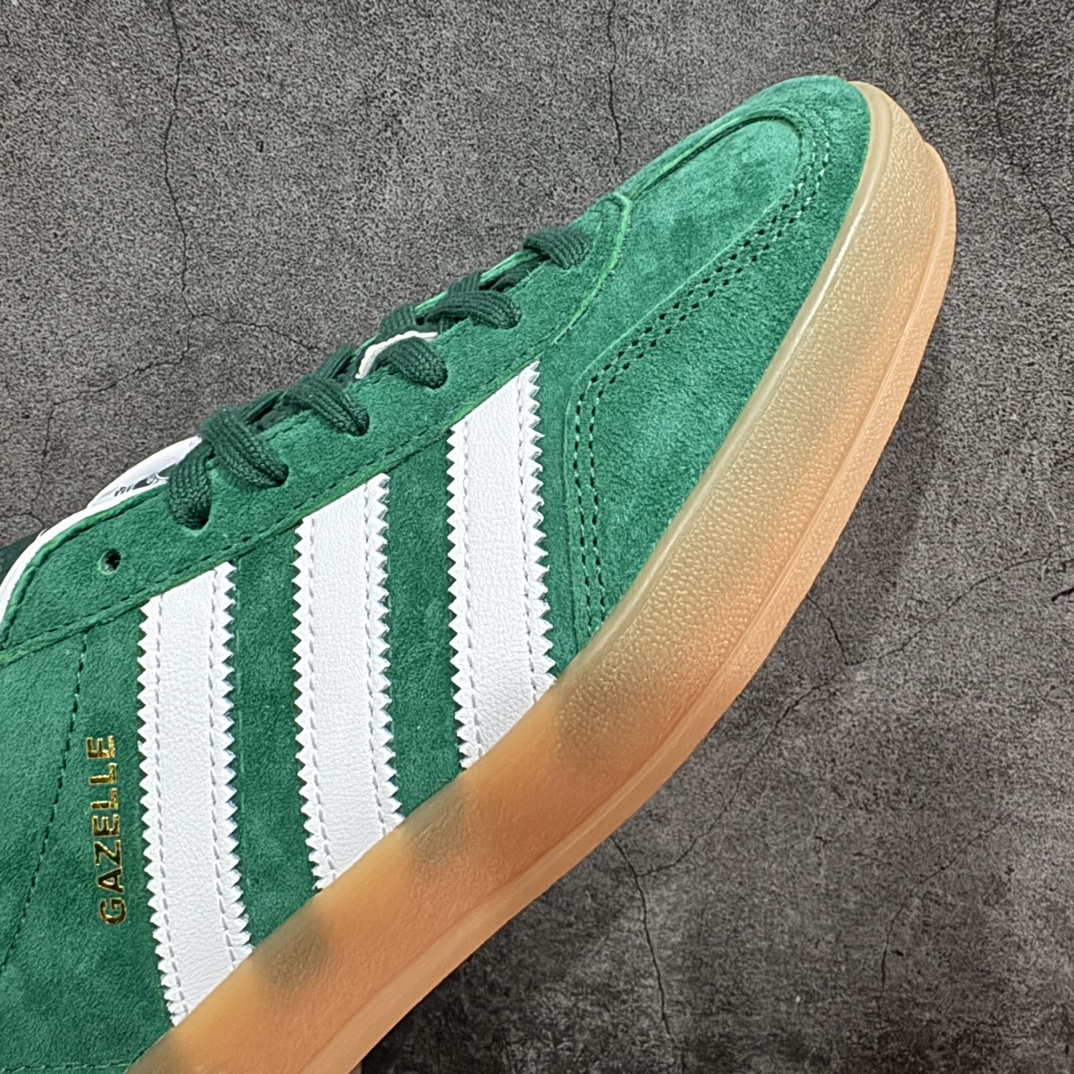 200 【KX纯原版】Adidas Originals Gazelle Indoor 绿白色 IG1596 低帮板鞋