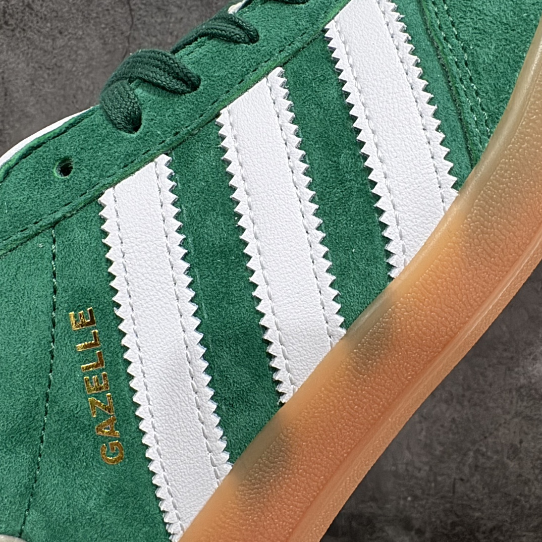 图片[4]-【KX纯原版】Adidas Originals Gazelle Indoor绿白色 IG1596 三叶草复古休闲防滑耐磨低帮板鞋nn正确粗反绒皮 正确鞋舌正确侧面压印凹陷烫金GAZELLE字母海玻璃足弓鞋垫背部刷胶 纸板中底也都是同步原鞋 高价零售主推版本 尺码：35 36 36.5 37 38 38.5 39 40 40.5 41 42 42.5 43 44 44.5 45 46 47 编码：MF230250-鞋库