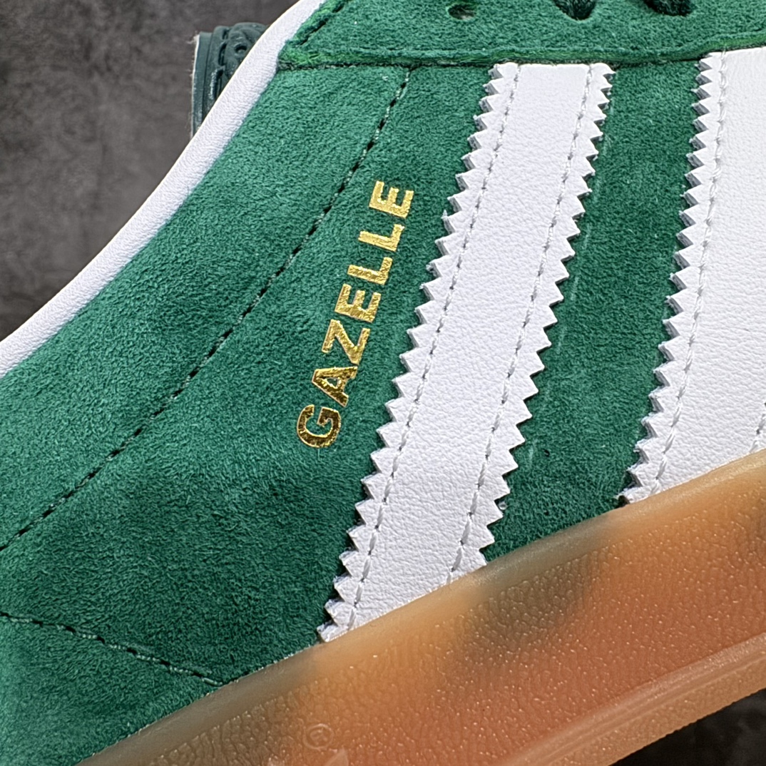 图片[3]-【KX纯原版】Adidas Originals Gazelle Indoor绿白色 IG1596 三叶草复古休闲防滑耐磨低帮板鞋nn正确粗反绒皮 正确鞋舌正确侧面压印凹陷烫金GAZELLE字母海玻璃足弓鞋垫背部刷胶 纸板中底也都是同步原鞋 高价零售主推版本 尺码：35 36 36.5 37 38 38.5 39 40 40.5 41 42 42.5 43 44 44.5 45 46 47 编码：MF230250-鞋库