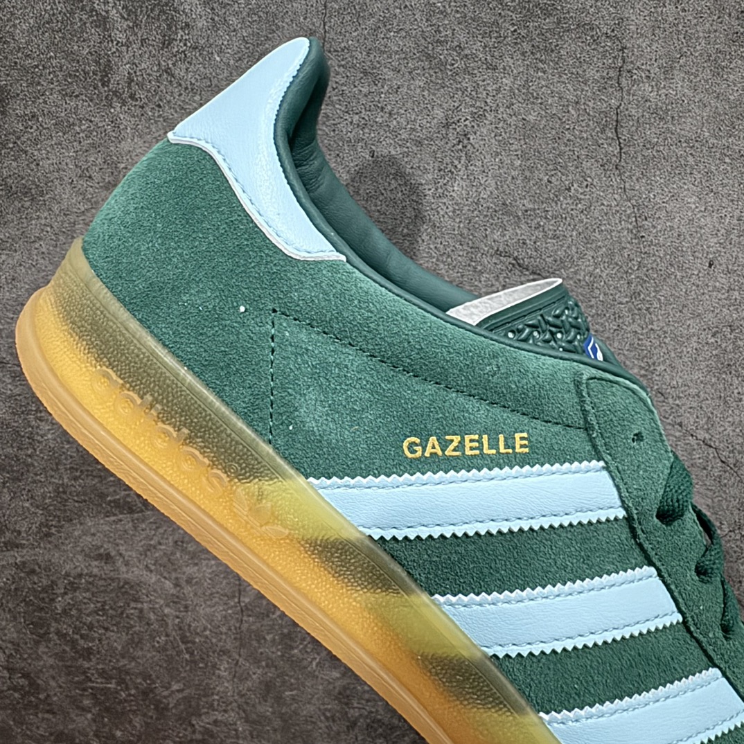 200 【CS版本】AD Original Gazelle Indoor Trainers 瞪羚室内鞋系列低帮复古百搭休闲运动德训风板鞋 绿色IG9979