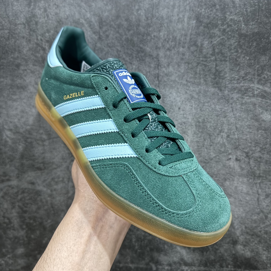 200 【CS版本】AD Original Gazelle Indoor Trainers 瞪羚室内鞋系列低帮复古百搭休闲运动德训风板鞋 绿色IG9979