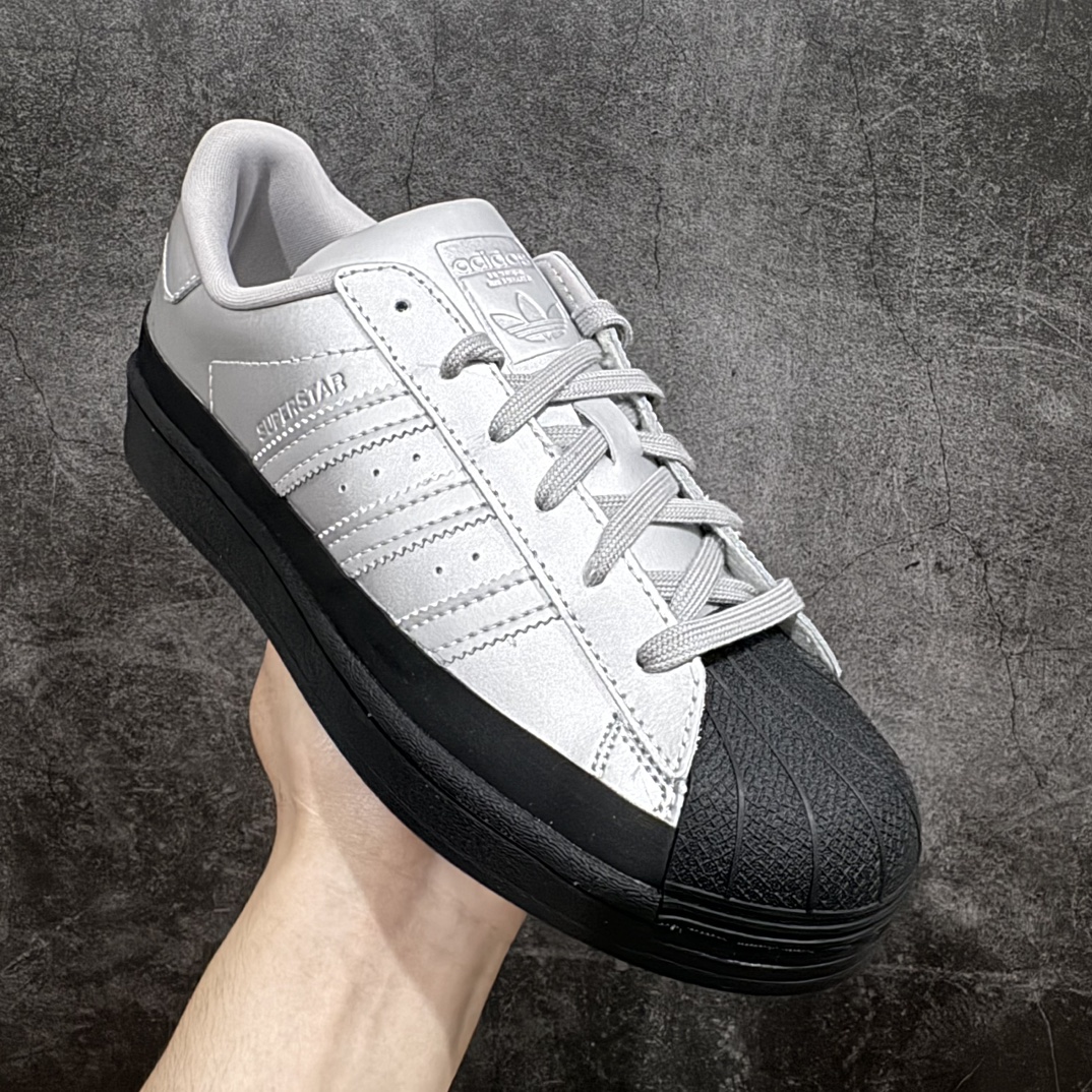 图片[3]-【纯原DT版】Adidas Originals SUPERSTAR W 厚底贝壳头n渠道正品订单 诠释市场最高工艺水平n贝壳头经典小白板鞋 专柜上架同步配色n全鞋进口头层皮料打造。区别市面普通真标版本，进出专柜无压力 官方货号: FW3709 Size：35 36 36.5 37.5 38 38.5 39 40 40.5 41.5 42 42.5 43 44 45 编码：DT230250-鞋库