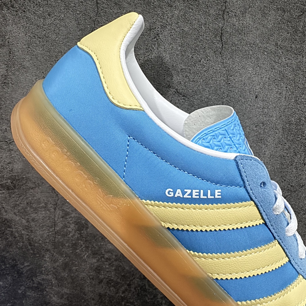 图片[7]-【渠道纯原版】AD Gazelle Indoor Trainers 羚羊内训系列低帮复古百搭休闲运动德训风板鞋 蓝黄生胶 IE2960n市场最高版本 完美还原zp细节，注意区别市场任何版本，完全不是一路货色‼️n全鞋原材料打造，无任何色差，正确鞋型，后跟港宝材料定型，正确微透生胶大底，反口内里头层细腻小牛皮，纸板中底 鞋垫背胶，侧面正确烫金压印字母，所有细节完美还原‼️ 尺码：35 36 36.5 37 38 38.5 39 40 40.5 41 42 42.5 43 44 44.5 45 编码：NM250270-鞋库