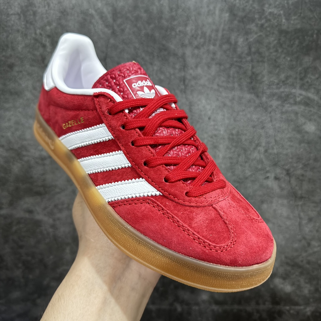 图片[3]-【神版】Adidas Originals Gazelle Indoor白红色 H06261 三叶草复古休闲防滑耐磨低帮板鞋nn区别市场通货 正确粗反绒皮 正确鞋舌正确侧面烫金GAZELLE字母 海玻璃鞋垫背部刷胶n纸板中底也都是同步原鞋 高价零售主推版本 尺码：35 36 36.5 37 38 38.5 39 40 40.5 41 42 42.5 43 44  编码：DZ220250-鞋库