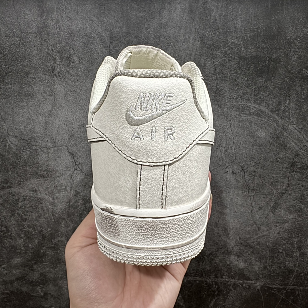 240 【定制款】Nike By You Air Force 1'07 Low Retro SP空军一号低帮板鞋“米白黑做旧麻绳粗鞋带”315122-333