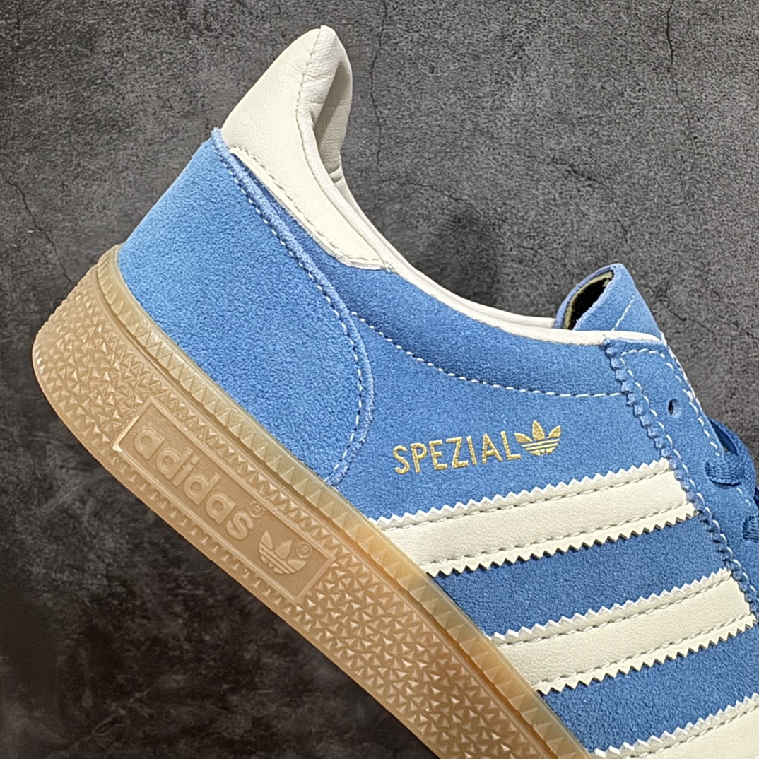 180 【R版】阿迪达斯Adidas Originals Handball SPZL 手球运动员系列百搭休闲运动板鞋“翻毛蓝白奶白焦糖底”IG6194