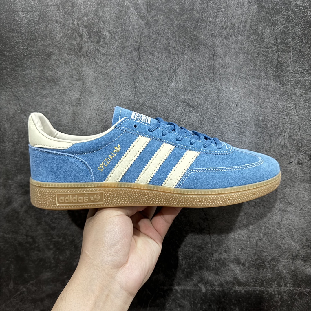 180 【R版】阿迪达斯Adidas Originals Handball SPZL 手球运动员系列百搭休闲运动板鞋“翻毛蓝白奶白焦糖底”IG6194