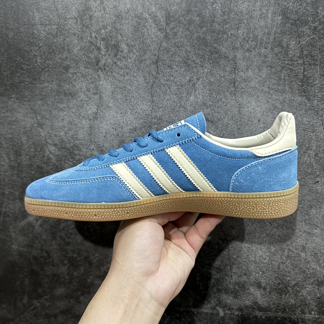 180 【R版】阿迪达斯Adidas Originals Handball SPZL 手球运动员系列百搭休闲运动板鞋“翻毛蓝白奶白焦糖底”IG6194