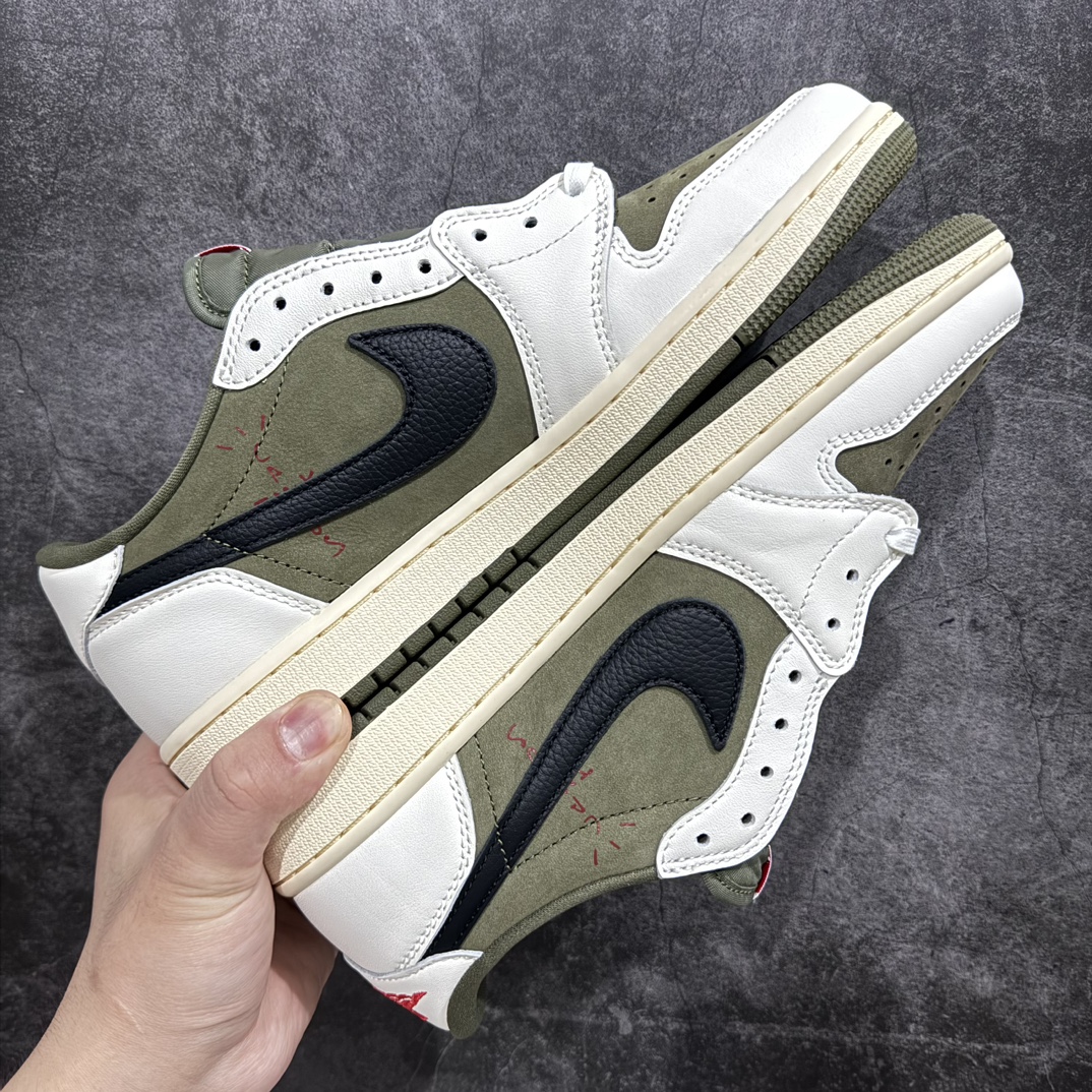 图片[3]-【PK纯原版】Travis Scott x Air Jordan AJ1 Low OG SP TS联名军绿倒钩8.0低帮 DM7866-200nn品质非常稳的版本细节强于市场90%以上代号纯原版本n高价零售必推 零翻车💪🏻nn所有皮料均来自原厂 所有细节均多次校对针车效果同步原鞋 刺绣拉到原厂定做原楦原纸板开发 后跟弧度收口自然不对折 极致一眼正品既视感进口玻璃冲刀皮料裁剪超干净零毛边 承诺百分百一致原鞋 鞋面清洁度最高 QC检验标准 控制溢胶 鞋盒、防尘纸 配件鞋带 均采购来自原厂 尺码：36-47.5 编码：T1440460-莆田鞋批发中心