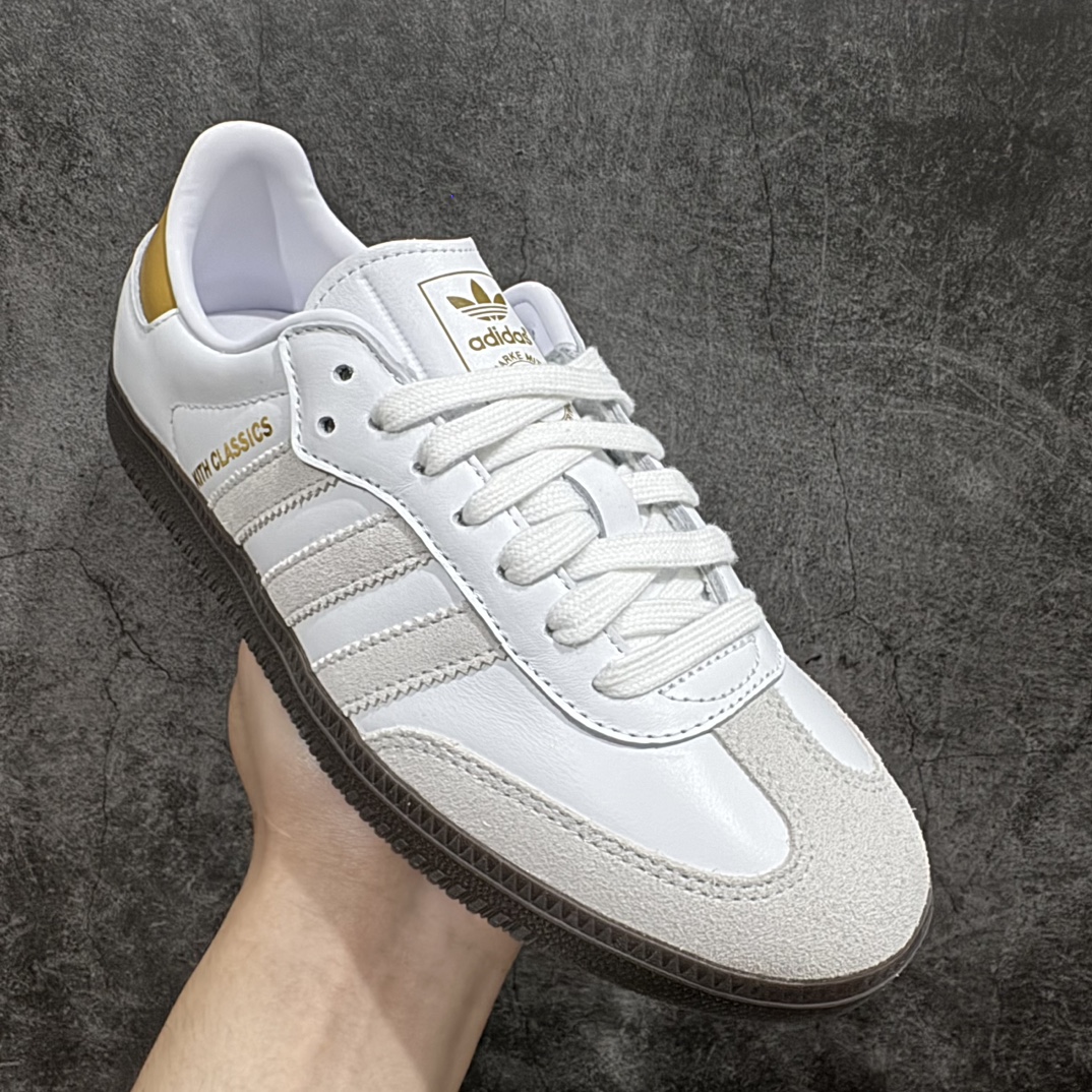 图片[3]-【纳帕软皮版】Kith x AD Original Samba OG 复古经典轻便板鞋 白棕尾 IE4800nn全新工厂出品 材质细节用料感人n全鞋使用纳帕软皮 成本比市场通货高很多任何细节 版型都值得反复推敲对比n你会发现这个版本是真的好版本💪🏻n正确烫金高频细节 原装纳米超迁皮料 独家私模橡胶大底 原盒原配 SIZE：36 36.5 37.5 38 38.5 39 40 40.5 41 42 42.5 43 44 44.5 45 46 编码：JP240260-鞋库