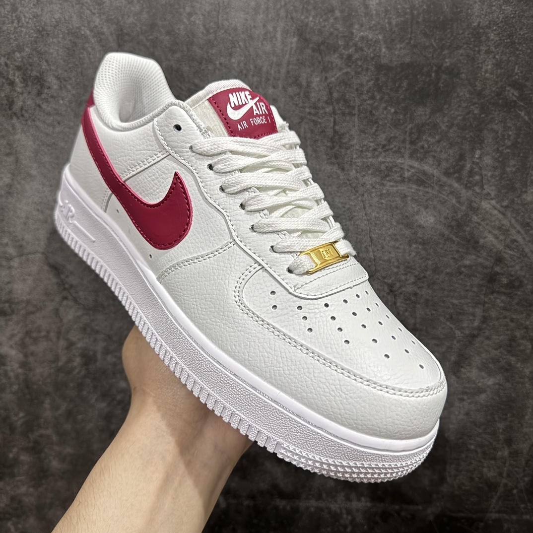 官方同步NikeAirForce1Low07白酒红配色空军一号低帮休闲板鞋原厂定制皮料原楦原纸板纯正版型