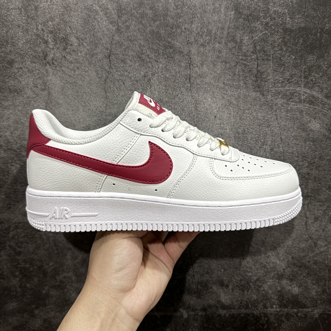 官方同步NikeAirForce1Low07白酒红配色空军一号低帮休闲板鞋原厂定制皮料原楦原纸板纯正版型