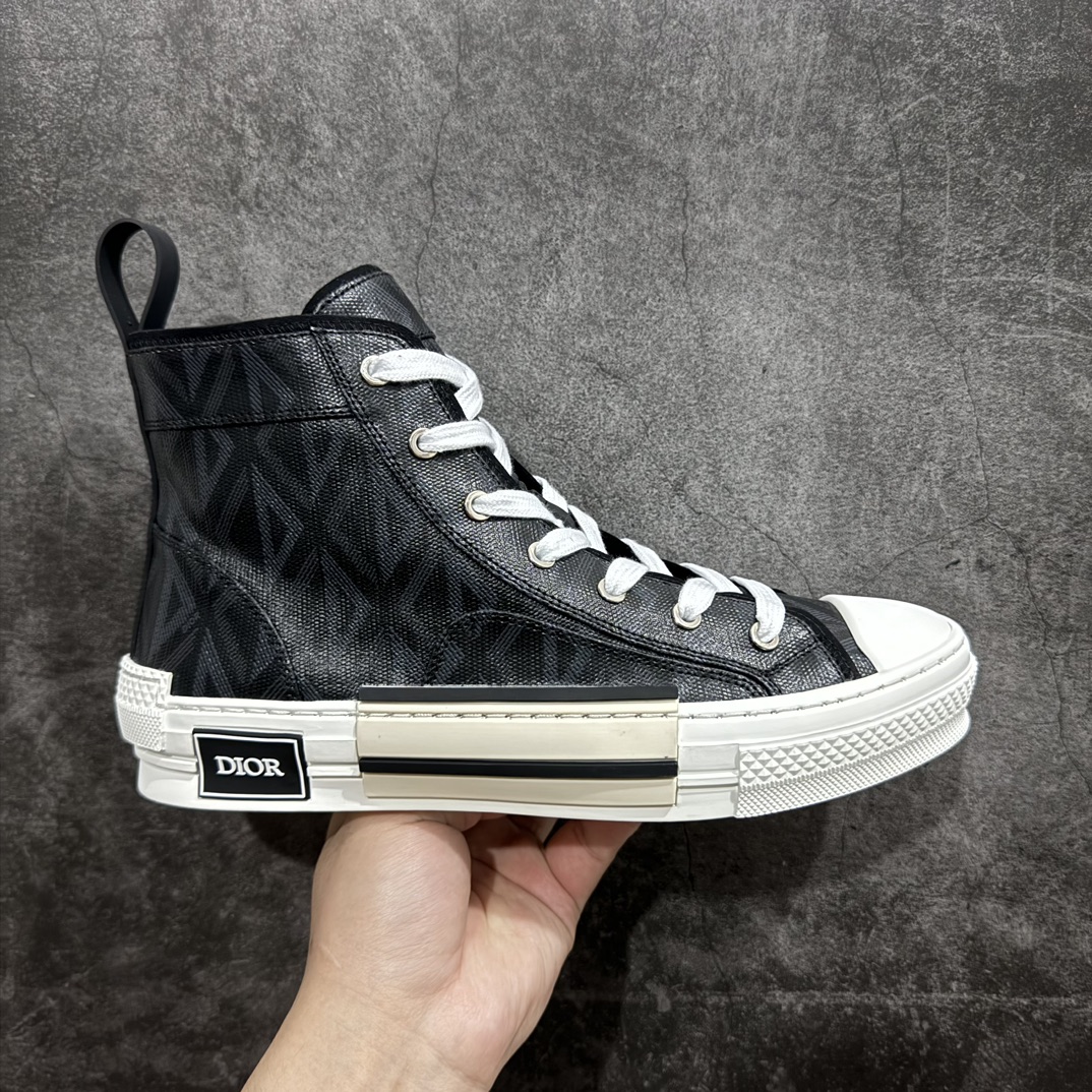 【广东纯原版本】Dior B23 Oblique High Top Sneakers 迪奥“CD重影”系列 Cactus jack x Dior 联名款nn东莞纯原 原版购入再次全新升级全鞋细节到材料到包装大幅度提升改正市面最强版本 可对比 历史最高FK （全套原版一致配件包装）n羊皮贴底拉帮 原装耐弯折耐高温EVC饰片材质 迄今为止唯一原装版本 采用原厂科技面料 无色差问题 随意对比公司 鞋面网纱一比一打样开发 原版一致大底 正确后跟弧度 后尾巴双针走线 完美楦形 尺码：39 40 41 42 43 44 45 46 编码：HH390420-鞋库