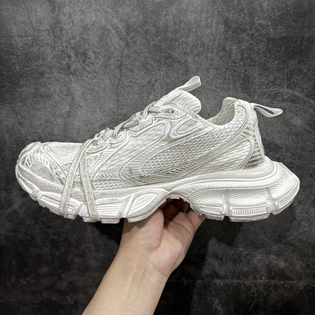 纯原BALENCIAGA3XLSneakers巴黎世家十代网布系带低帮走秀复古老爹鞋白色全新版本全新顶端