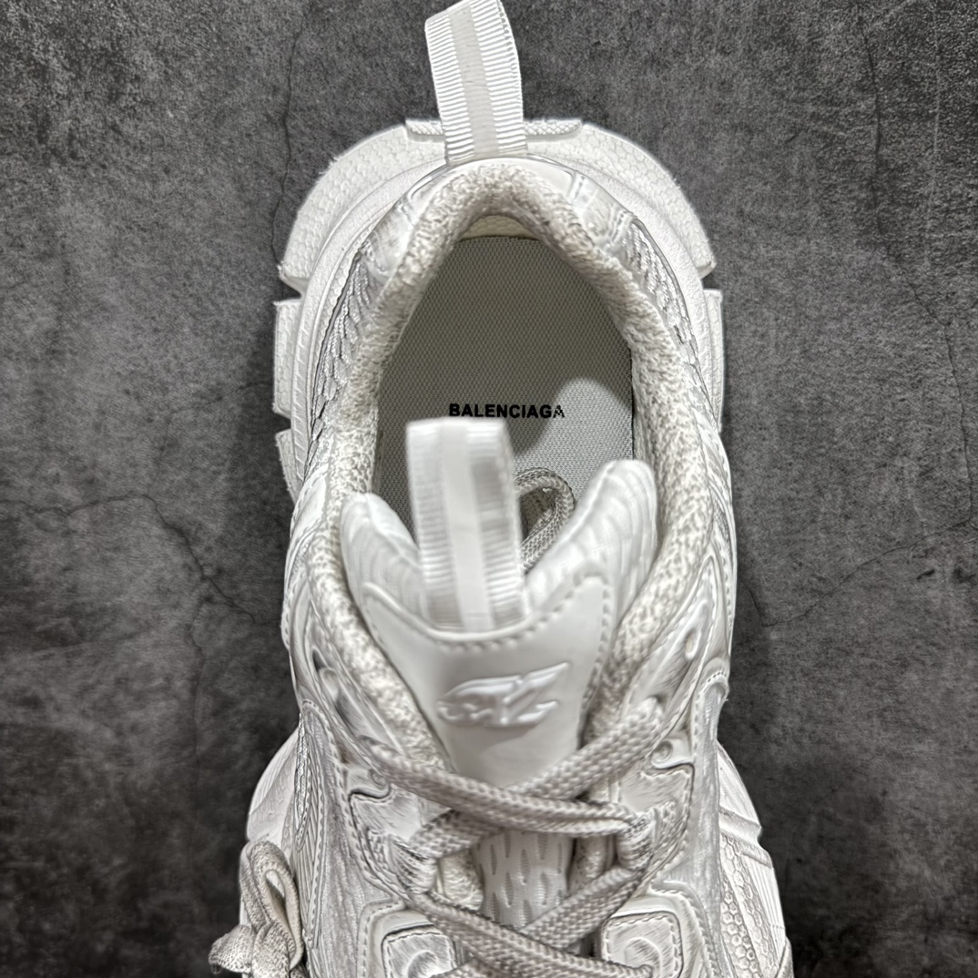 纯原BALENCIAGA3XLSneakers巴黎世家十代网布系带低帮走秀复古老爹鞋白色全新版本全新顶端