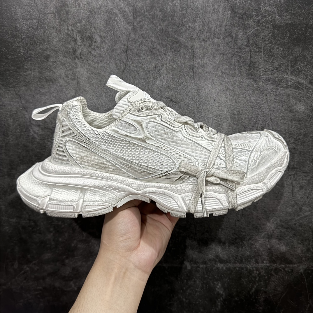 纯原BALENCIAGA3XLSneakers巴黎世家十代网布系带低帮走秀复古老爹鞋白色全新版本全新顶端