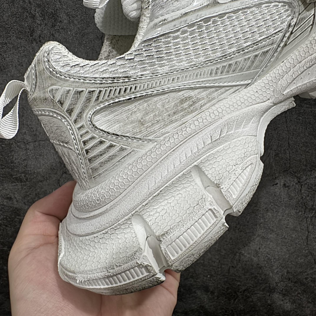 纯原BALENCIAGA3XLSneakers巴黎世家十代网布系带低帮走秀复古老爹鞋白色全新版本全新顶端