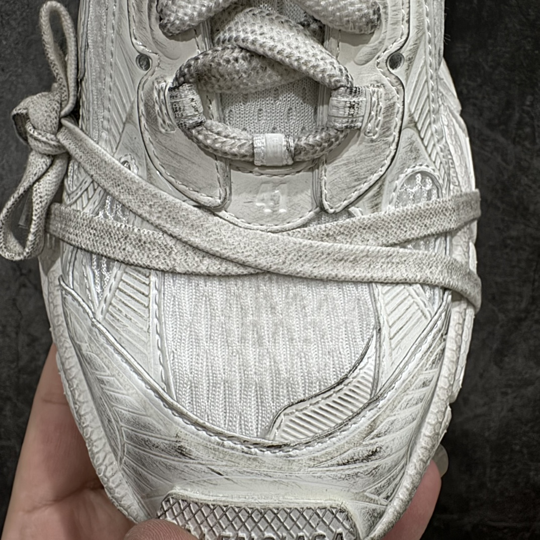 纯原BALENCIAGA3XLSneakers巴黎世家十代网布系带低帮走秀复古老爹鞋白色全新版本全新顶端