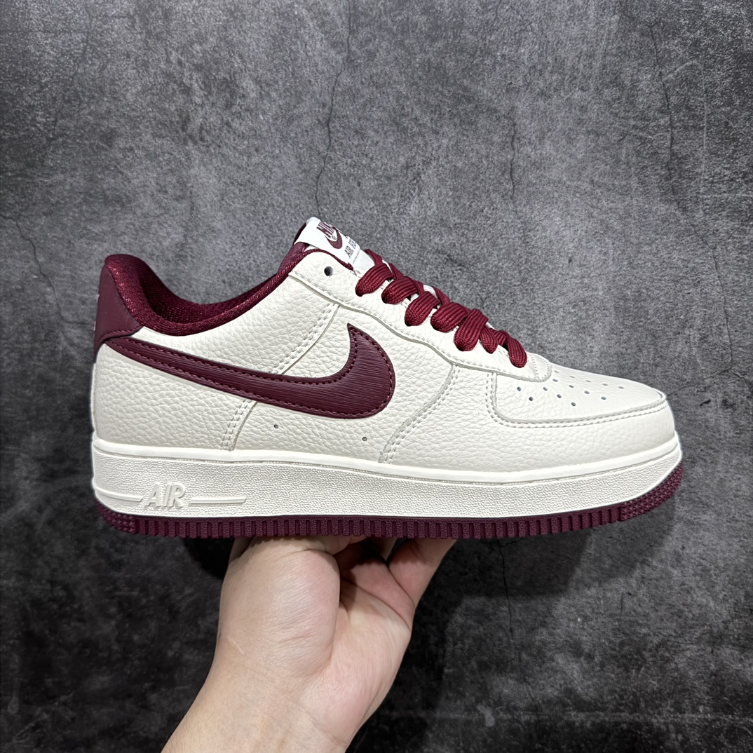 NikeAirForce1Low07带笔白酒红原楦头原纸板打造纯正低帮空军版型专注外贸渠道全掌内置蜂窝气