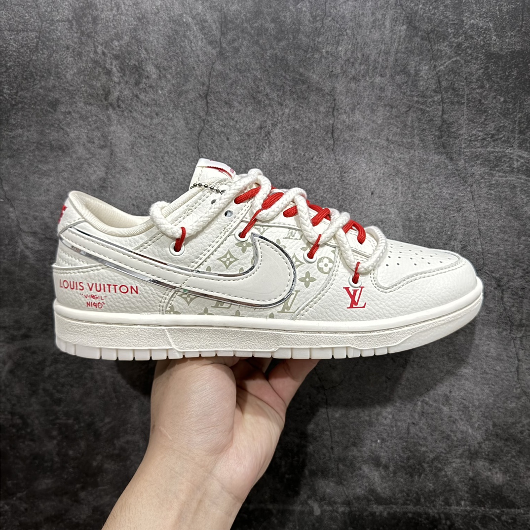 【定制版】Nk SB Dunk Low LV联名-米白白勾三花 周年高端定制 低帮休闲板鞋 SJ2068-242n#定制鞋盒 大厂纯原品质出货 超高清洁度 皮料切割干净无任何毛边 细节完美  尺码：36 36.5 37.5 38 38.5 39 40 40.5 41 42 42.5 43 44 44.5 45  编码：HXS340360-莆田鞋批发中心