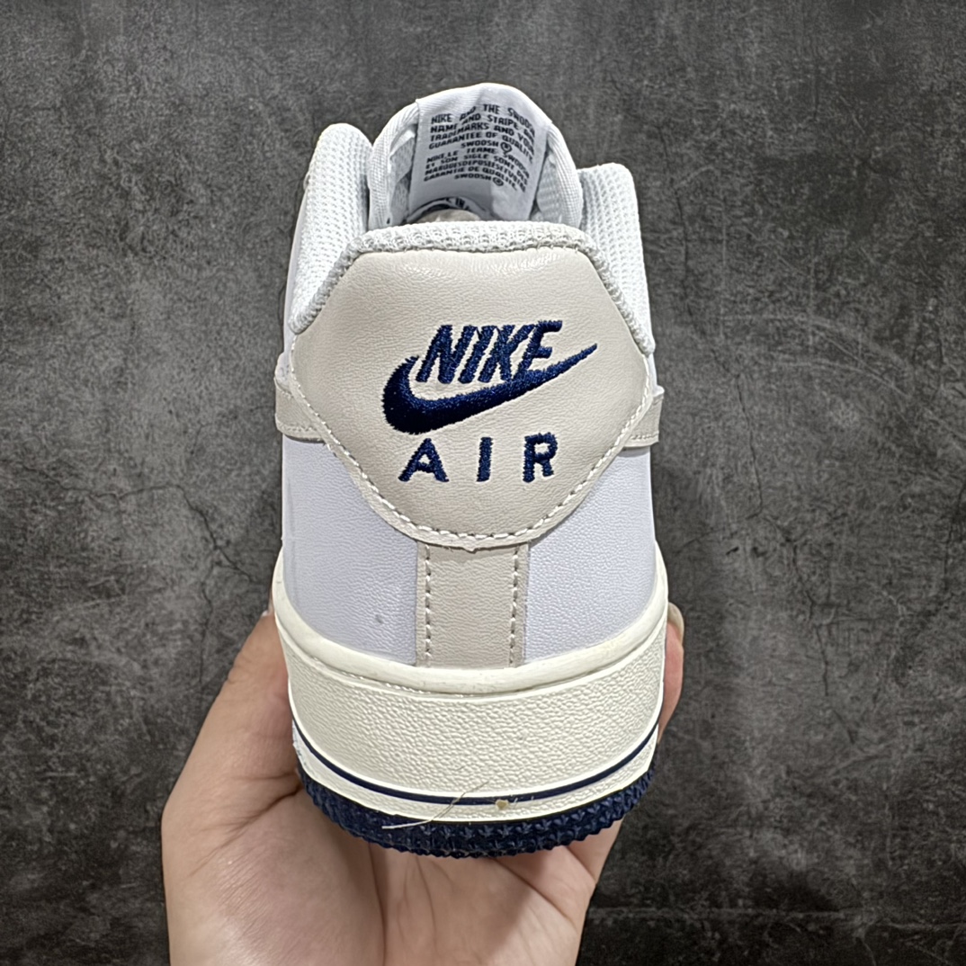 小红书爆款NikeAirForce1Low07“米白蓝拼接”低帮空军一号休闲板鞋定制皮料原楦原纸板纯正空