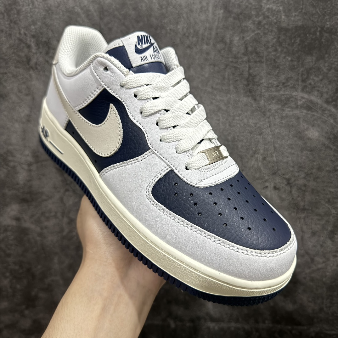 小红书爆款NikeAirForce1Low07“米白蓝拼接”低帮空军一号休闲板鞋定制皮料原楦原纸板纯正空