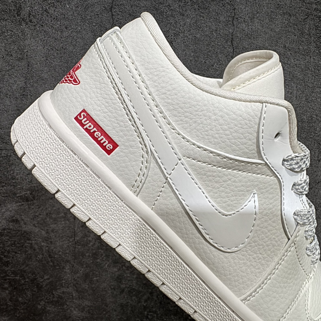 图片[7]-【定制版】Supreme x Air Jordan 1 Low AJ1 乔1联名-白天使 高端定制 低帮复古文化板鞋货号：WG8850-002n定制鞋盒 大厂纯原品质出货 超高清洁度 皮料切割干净无任何毛边 细节完美  尺码：36 36.5 37.5 38 38.5 39 40 40.5 41 42 42.5 43 44 44.5 45 编码：HXS320340-鞋库