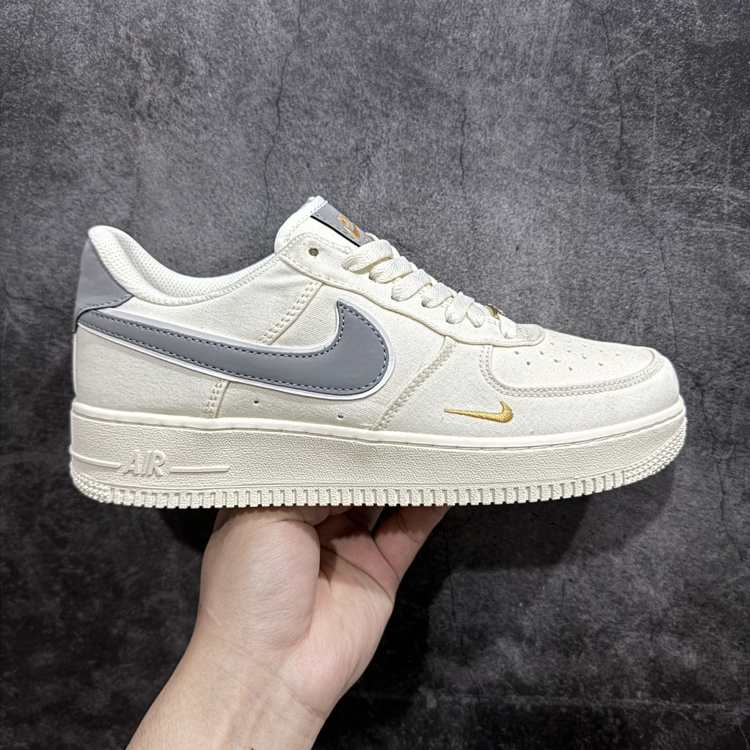 官方同步发售NikeAirForce107灰金布面空军一号低帮休闲板鞋3m炫彩反光进口牛筋布原楦头原纸板