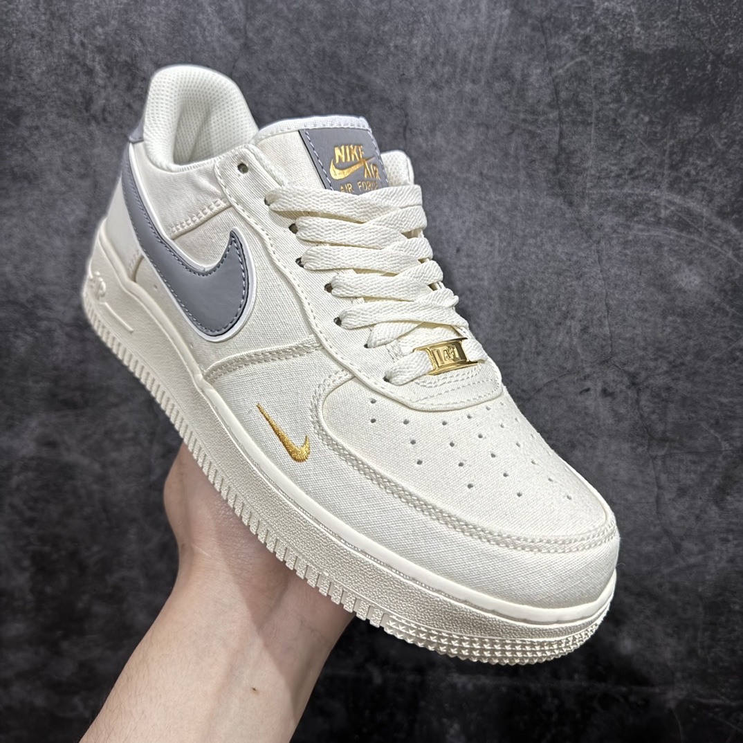 官方同步发售NikeAirForce107灰金布面空军一号低帮休闲板鞋3m炫彩反光进口牛筋布原楦头原纸板