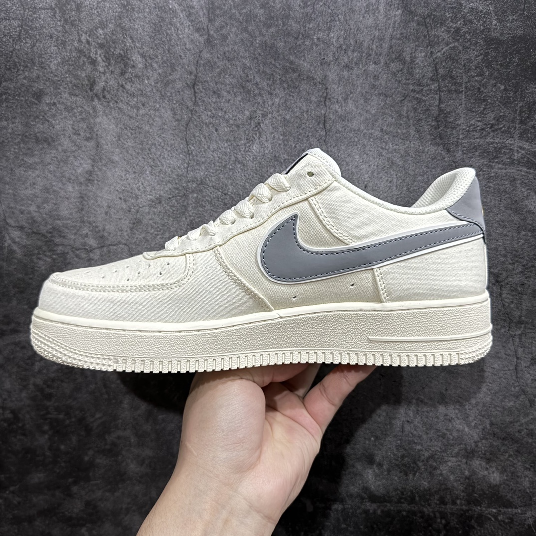 官方同步发售NikeAirForce107灰金布面空军一号低帮休闲板鞋3m炫彩反光进口牛筋布原楦头原纸板