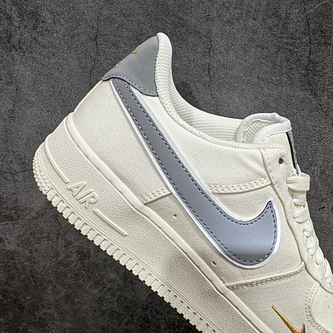 官方同步发售NikeAirForce107灰金布面空军一号低帮休闲板鞋3m炫彩反光进口牛筋布原楦头原纸板