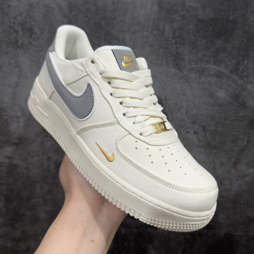 官方同步发售NikeAirForce107灰金布面空军一号低帮休闲板鞋3m炫彩反光进口牛筋布原楦头原纸板