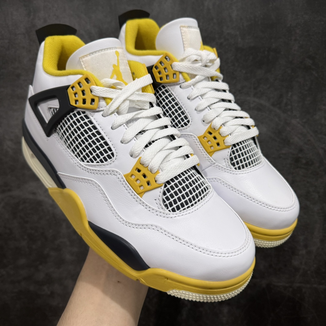 【KW纯原】Air Jordan AJ4 Retro 白黄雷公 AQ9129-101n耗时多个月巨作 重金购买原楦原纸板确保原汁原味 完美呈现四代版型正确鞋头弧度 原装鞋舌织唛标n原厂TPU网格 不打皱 原厂电控针车系统原厂港宝加持 正确后跟弧度 细节随意对比市面任何版本‼️n原厂织唛标 市面唯一采用原装皮料正确网格工艺 全方位一致匹配官方细节全网唯一私模 最大尺码达到48.5码  尺码：40 40.5 41 42 42.5 43 44 44.5 45 45.5 46 47.5 48.5 编码：T1480500-莆田鞋批发中心