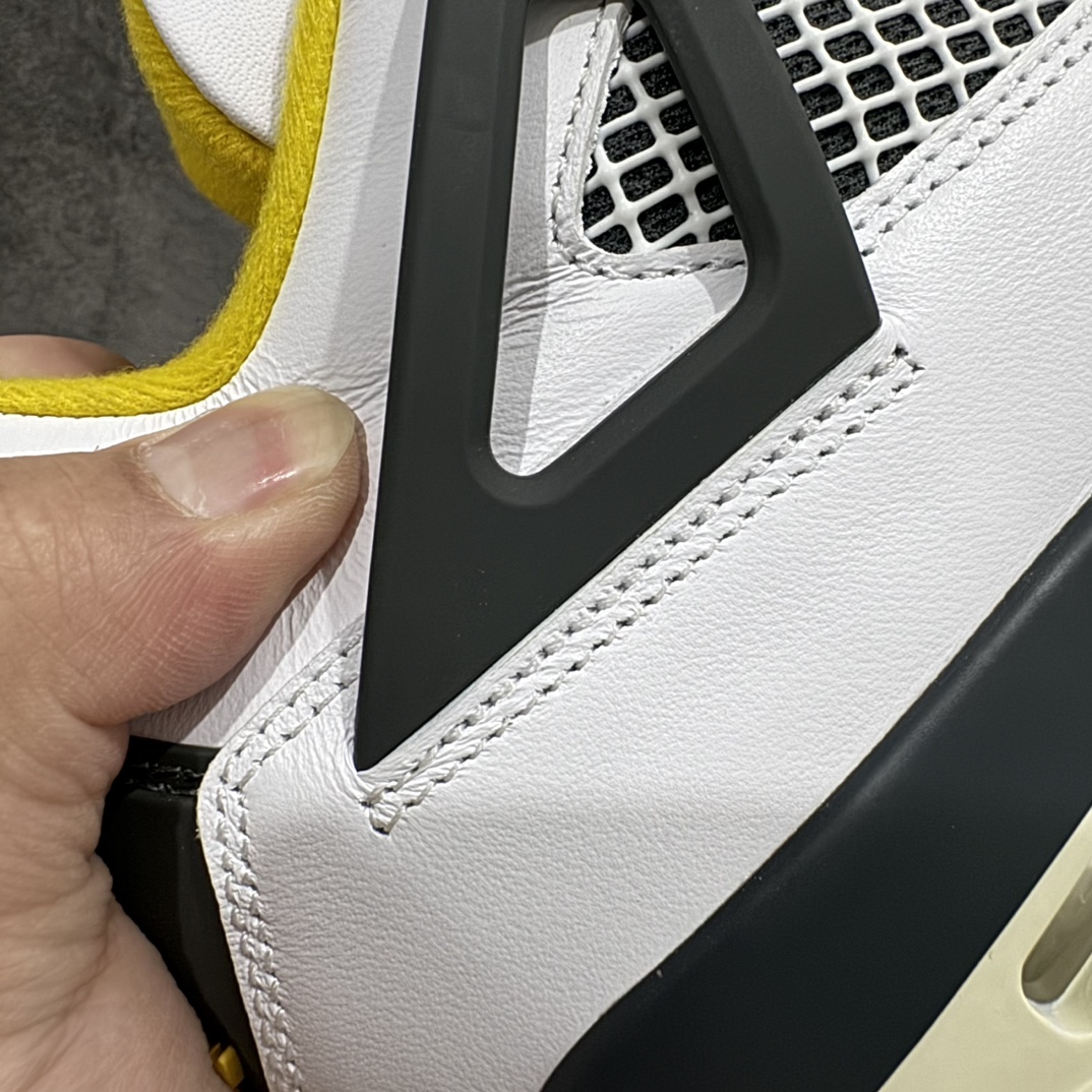 图片[3]-【KW纯原】Air Jordan AJ4 Retro 白黄雷公 AQ9129-101n耗时多个月巨作 重金购买原楦原纸板确保原汁原味 完美呈现四代版型正确鞋头弧度 原装鞋舌织唛标n原厂TPU网格 不打皱 原厂电控针车系统原厂港宝加持 正确后跟弧度 细节随意对比市面任何版本‼️n原厂织唛标 市面唯一采用原装皮料正确网格工艺 全方位一致匹配官方细节全网唯一私模 最大尺码达到48.5码  尺码：40 40.5 41 42 42.5 43 44 44.5 45 45.5 46 47.5 48.5 编码：T1480500-莆田鞋批发中心