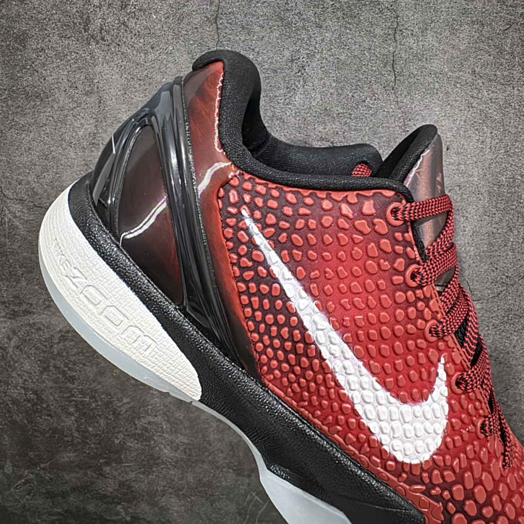 图片[7]-【小绿x版】NK Zoom Kobe 6 科比六代签名实战篮球鞋 黑红 DH9888-600n欧美外贸平台特供版完美实战无压力 售后售前保到底n全网唯一开发至49.5 50.5码主攻中端市场 全套原纸板楦头开发确保原汁原味 完美呈现版型 一比一鞋头弧度高度鞋身弧度细节品控鞋型完美 原厂TPU网格鞋带扣 正确内里网布 前后气垫加持 信仰绝不减配 全鞋身材料卡色独家定制 SWOOSH 蛇鳞 正确珠光效果（内嵌珍珠粉）独家前掌Zoom Turbo 后掌马蹄Zoom缓震 内置全真动态飞线 独家复刻U型缓震垫带独立钢印 十年情怀 这里完美落地 一个月独家售后 为实战保驾护航  尺码：39 40 40.5 41 42 42.5 43 44 44.5 45 45.5 46 47.5 48.5 49.5 50.5 编码：T1320340-鞋库