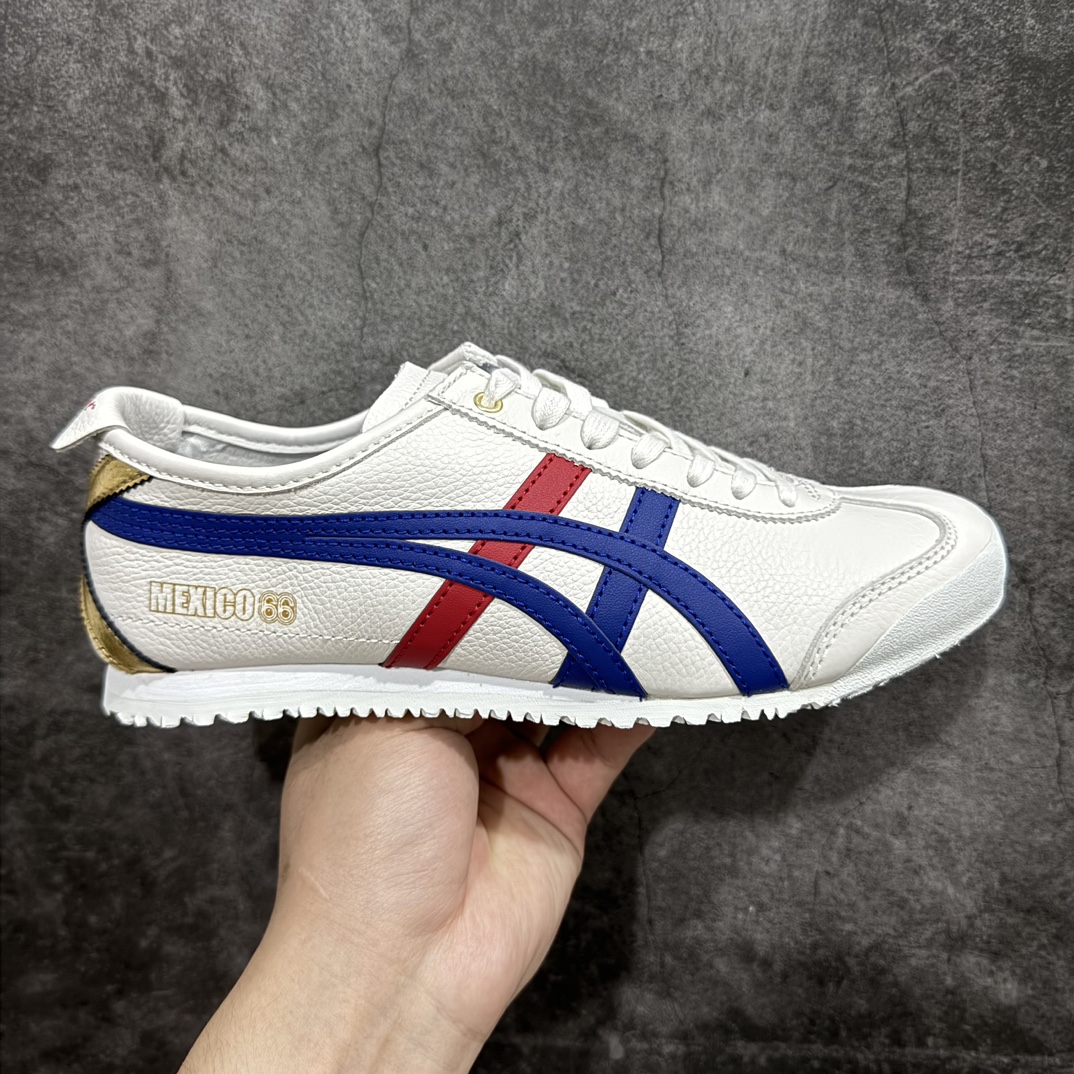 【PH纯原】Asics Onitsuka Tiger MEXICO 66 亚瑟士鬼冢虎复古经典板鞋 白蓝红色nn印尼厂Oem原单材料 除成型在PT外n其余全部客供材料 淘宝B级代购店铺内供💯n四联官方吊牌 乳胶组合鞋垫、羊皮纸质中底 不用宰手买专柜 这里满足你👊🏼 全新工厂开发 一线品质 全部原鞋一比一开发  货号：DL408-9001 Size：36-46 全码出货 编码：DT130250-莆田鞋批发中心