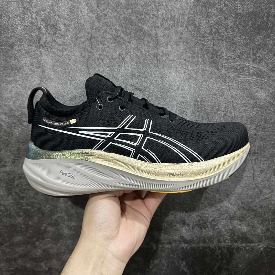 【纯原版本】ASICS Gel-NIMBUS 26 减震支撑耐磨 低帮 跑步鞋n此款新品ASICS Gel-NIMBUS 26 为酷跑推出 鞋面采用轻量透气针织材料制作 平添适脚性 中底使用FF BLAST PLUS ECO环保泡绵材料 增添可持续舒适流畅度  后掌缓震Pure GEL胶材设计 使柔软度增加 大底加宽设计 提升大底的抓地力与耐久度。 尺码：36-45 编码：MZ230250-莆田鞋批发中心