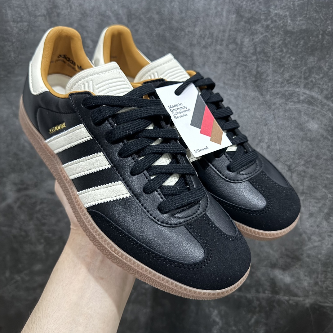 【vt版本】JJJJound x AD Originals Samba Classic\”Studded Pack Black\”桑巴舞系列绅士德训足球风百搭低帮休闲运动板鞋“联名黑白”ID8707nn高端零售特供批次原厂定制长毛翻毛皮组合环保纤维革鞋面材质内置环保海玻璃鞋垫外置RB橡胶大底 产品品控稳定性领先行业原厂全套原楦原纸板冲刀磨具开发 原厂皮料加持 原厂港宝加持定型后跟R度完美  尺码：36 36⅔ 37⅓ 38 38⅔ 39⅓ 40 40⅔ 41⅓ 42 42⅔ 43⅓ 44 44⅔ 45 46  编码：ZX260280-鞋库