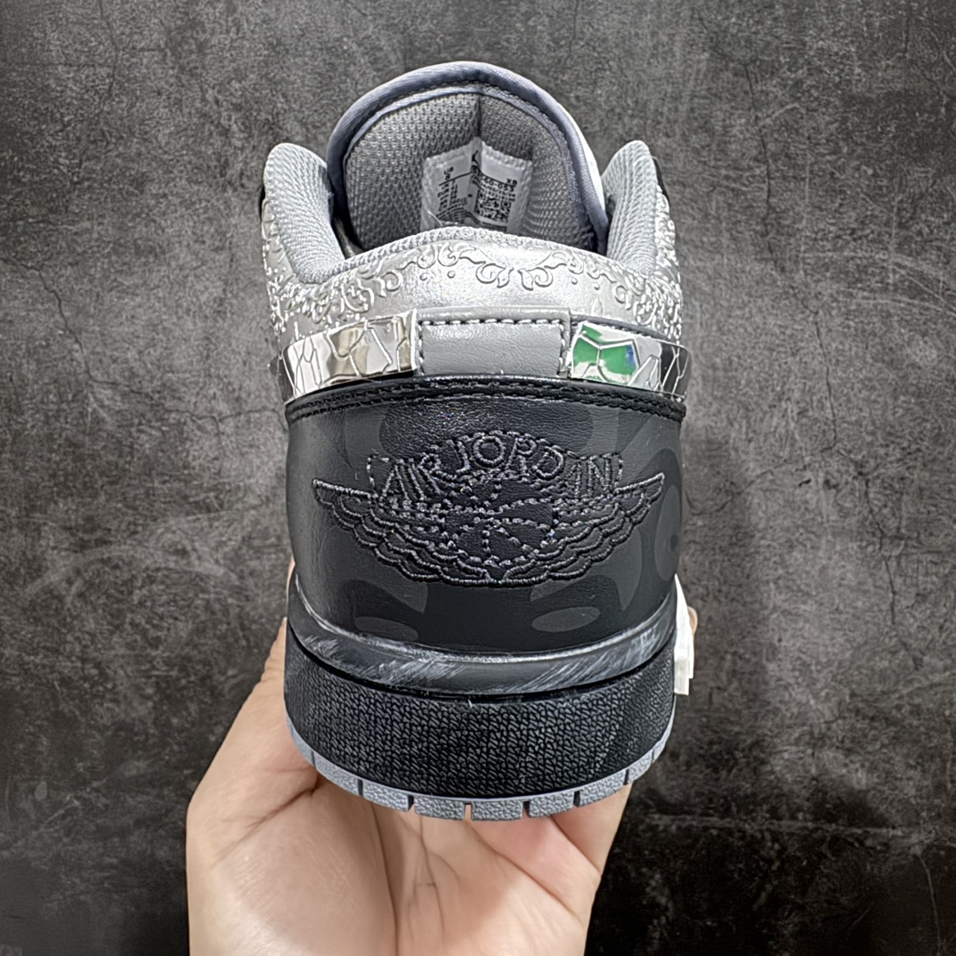 礼盒版AirJordanAJ1Low熊猫恶作剧摩登薇境格雷系黑银灰独家正确版本原鞋开发品质细节完美复刻市